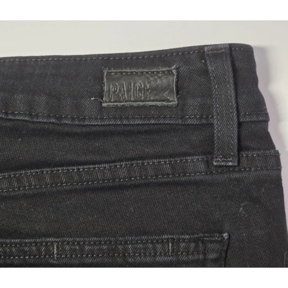 Paige Jeans Womens‎ Size 28 Skyline Skinny Black Distressed Denim Jeans Pants